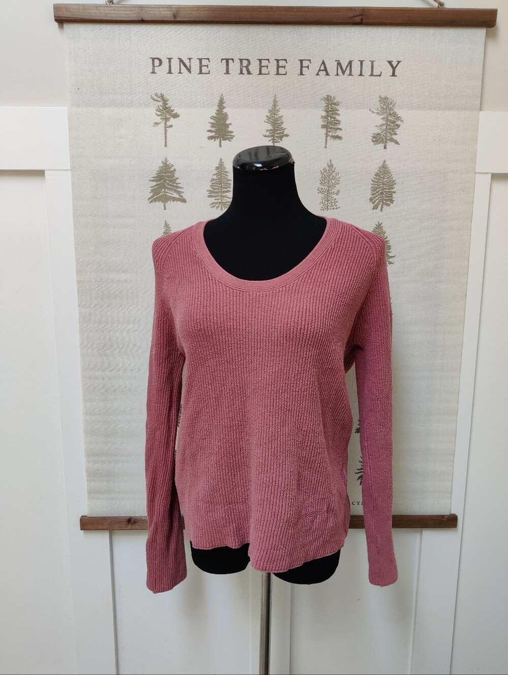 ARMEDANGELS Organic Cotton Ribbed Knit Sweater Dusty Rose Pink Small